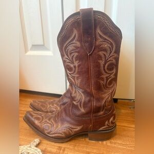 Leather Brown Western Cowboy Boots
